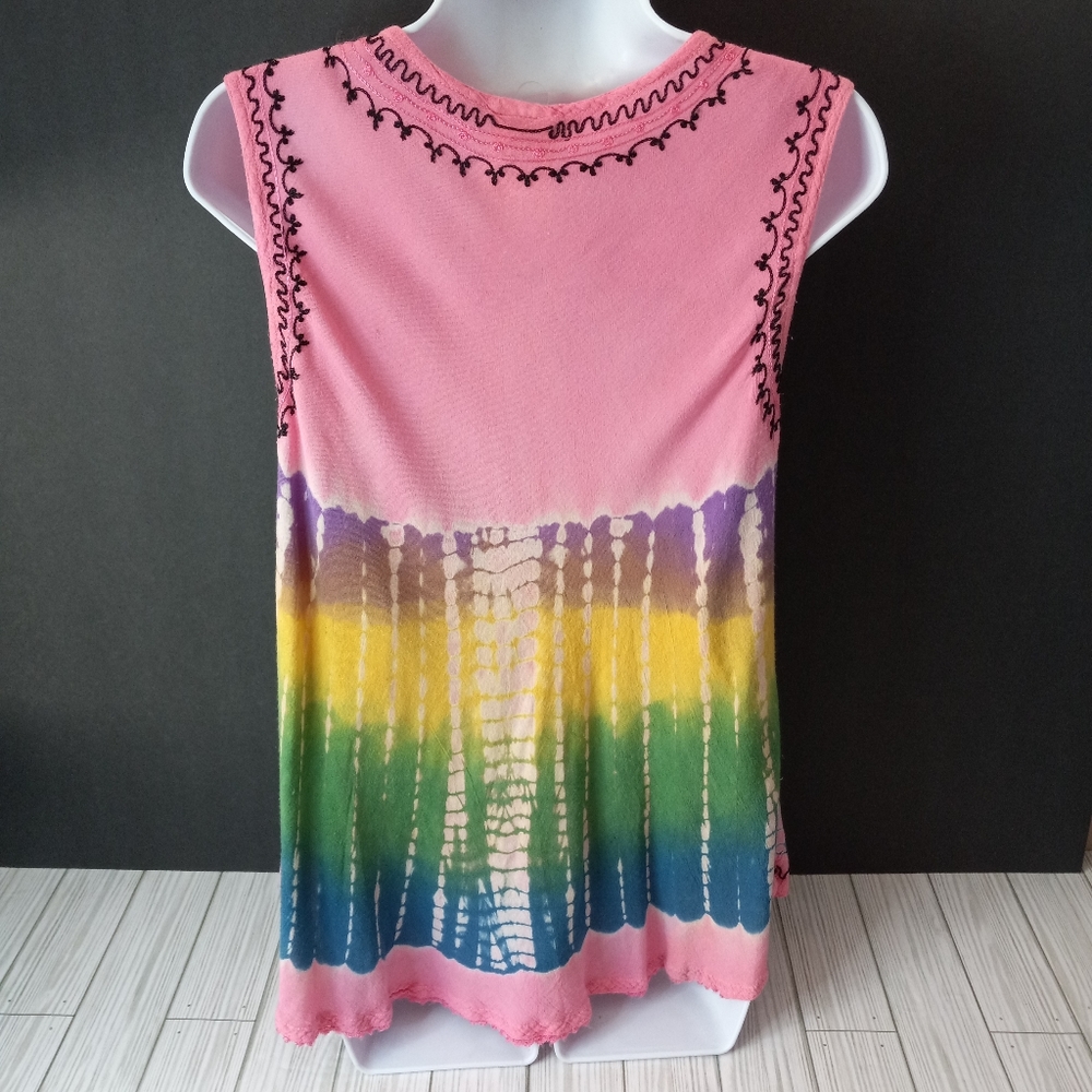 India Boutique Boho Hippie Tie Dye Tank Top - Picture 2 of 6